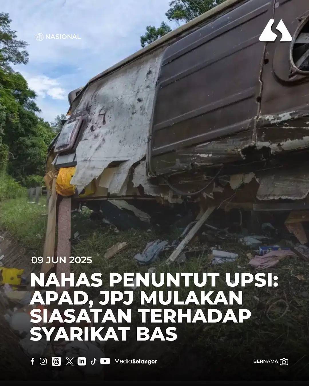 Agensi Pengangkutan Awam Darat (APAD) telah mengeluarkan surat tunjuk sebab kepada syarikat pengendali bas yang terlibat dalam kemalangan maut di Kilometer 53, Jalan Raya Timur-Barat berhampiran Tasik Banding, Gerik yang mengorbankan 15 pelajar Universiti Pendidikan Sultan Idris (UPSI), awal pagi ini. Menteri Pengangkutan @Anthony Loke berkata pada masa sama, Jabatan Pengangkutan Jalan turut menjalankan Pemeriksaan dan Audit Keselamatan terhadap bas serta syarikat terbabit mengikut Akta Pengangkutan Jalan 1987 serta Akta Pengangkutan Awam Darat. 