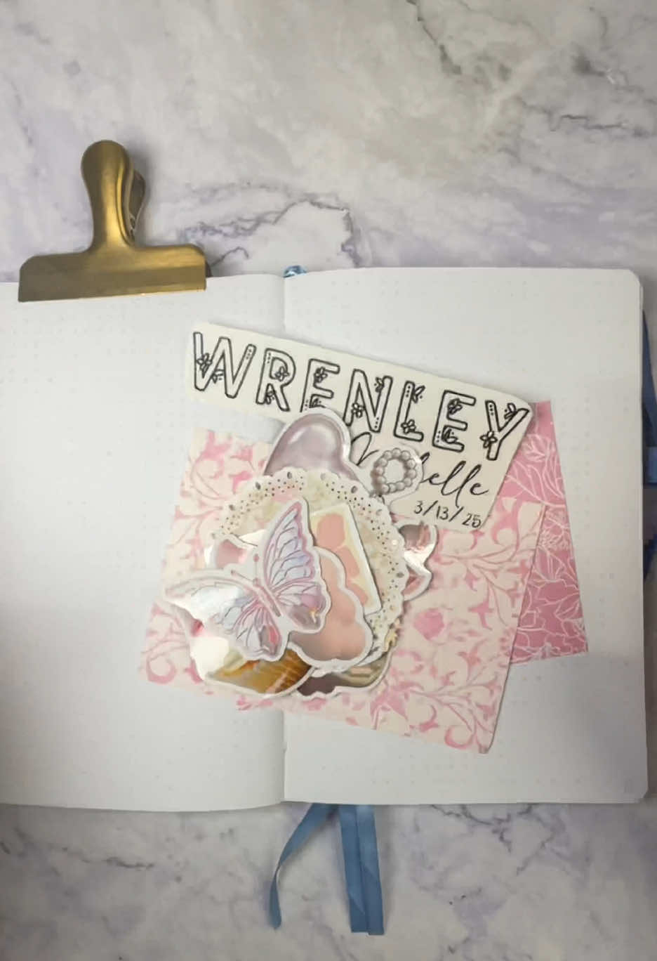 Starting to get back into journaling and scrapbooking, so I thought the best first spread should be one of the best days of my life — when my daughter was born. 🩷 #journaling #junkjournal #junkjournalideas #journaltok #scrapbook #scrapbooking 