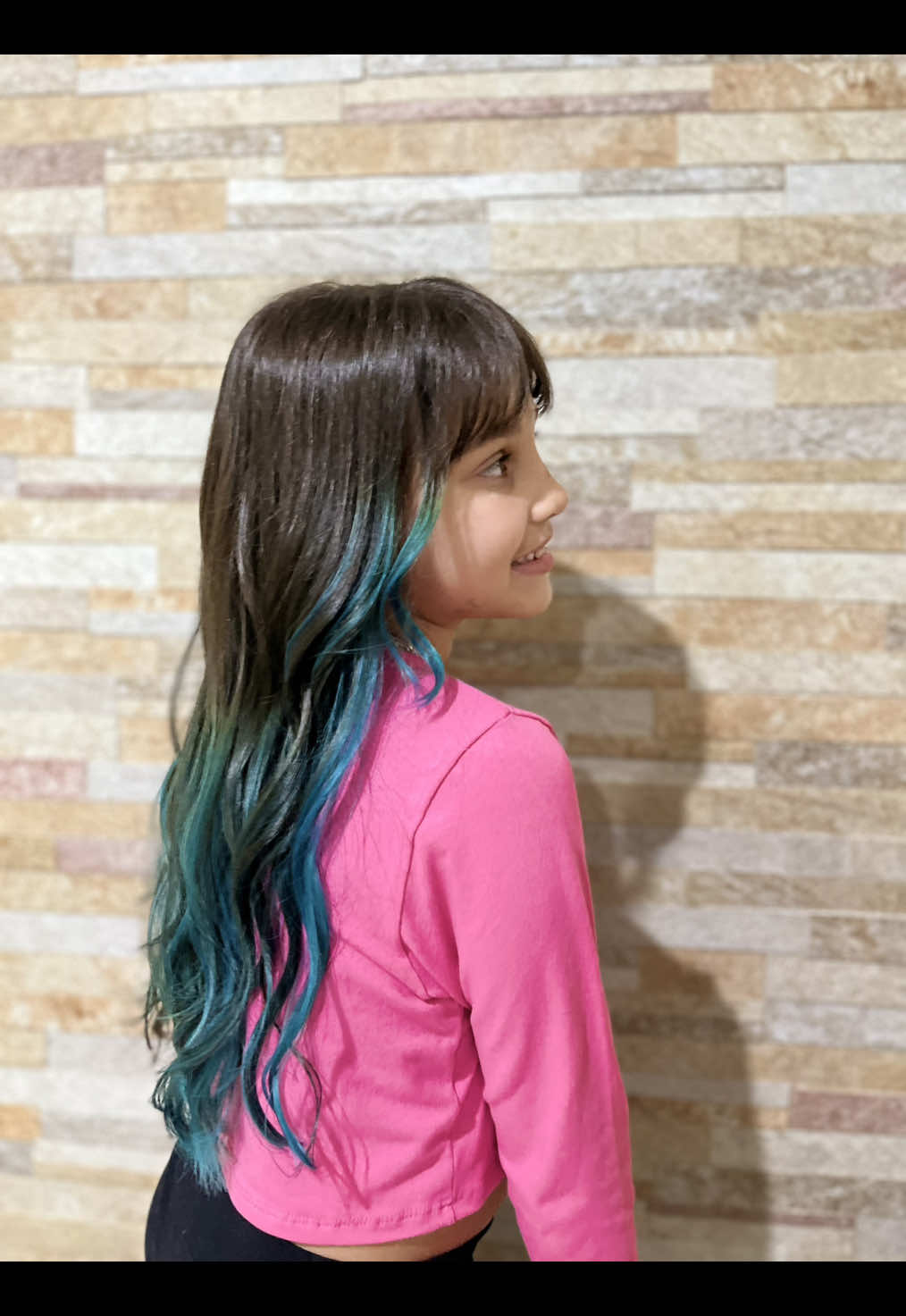 Minha mocinha , fez #franjinha por causa de mim 😭💕 #fyp #beleza #cabelocolorido 