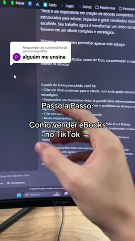 Respondendo a @pedroneves426 como vender eBooks no TikTok | #vendasonline #ganhardinheiroonline #monetizacaotiktok #ebooksdigitais #marketingdigitalbrasil #kiwifyafiliado #afiliadosiniciantes 