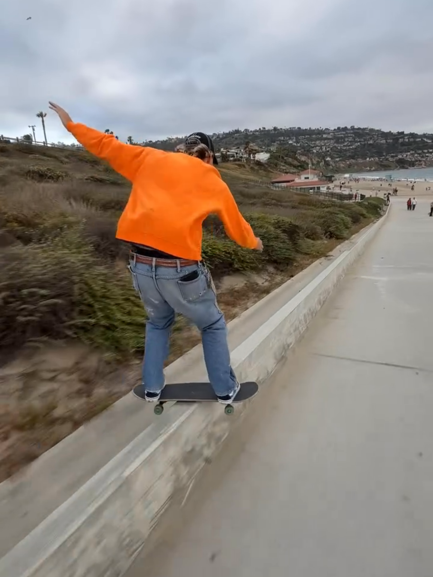 Longest skate grind? (420ft)  ( 🎥 @walshkyle ) #Unreel #Extreme #Skating #skatetok #skategrind
