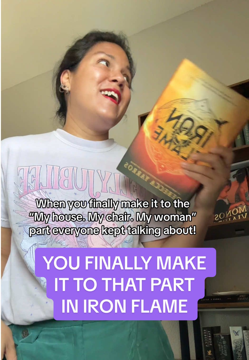 Yes, it was as good as I imagined 🤩🤩 I’m in the last pages of Iron Flame! Should I grab the tissues??? #BookTok #bookmom #ironflame #myhousemychairmywoman #xadenriorson #bookish #booklovermom #momtok #momlife #sahmlife #booklover #romantasy #fantasyromancebooks #fourthwing #empyreanseries #romantasybooks 