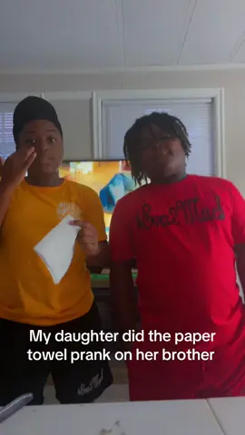 Paper TOWEL PRANK on my son 😂 #reaction #prank #viralvideo #fypage 