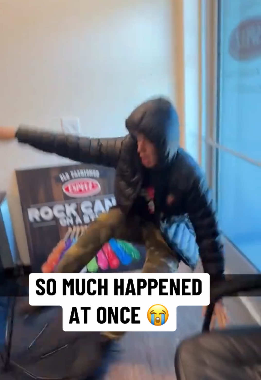 Opening an umbrella inside is considered bad luck 😬🤷 (@mackenzie sol ) #fail #fails #funny #fall 