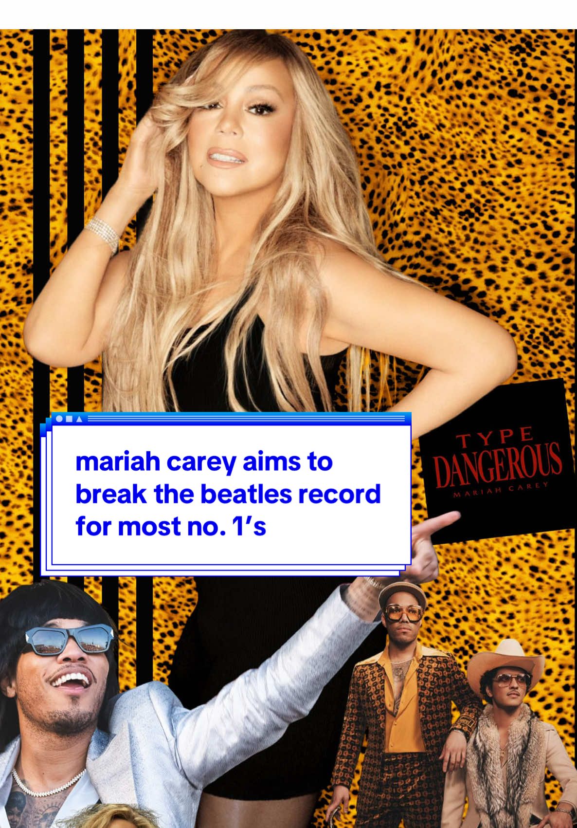 Mariah Carey aims to dethrone The Beatles as the artist with the most Number 1 charting positions on Billboard.  Type Dangerous is a promising kick off to her new MC 16 era fresh off the rollout for the 20th Anniversary Edition of her monumental album The Emancipation of Mimi. Anderson .Paak is an expertly sourced collaborator after the success of Silk Sonic both commercially and critically. 