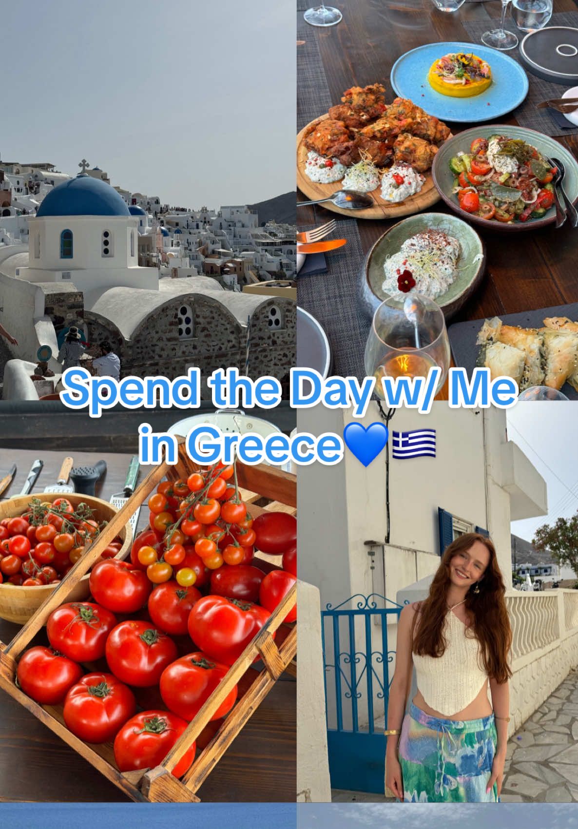 Spend the day with me in Santorini, Greece💙🇬🇷 📍Ammoudi Bay - bring snacks and good shoes! Super fun to cliff jump, swim and hangout✨🌊 📍Feggera Restaurant - the BEST cooking class, beautiful place with amazing food and fun people🥗🫶🏼 #dayinmylife #diml #greece #santorini #greeksummer #girlstrip 