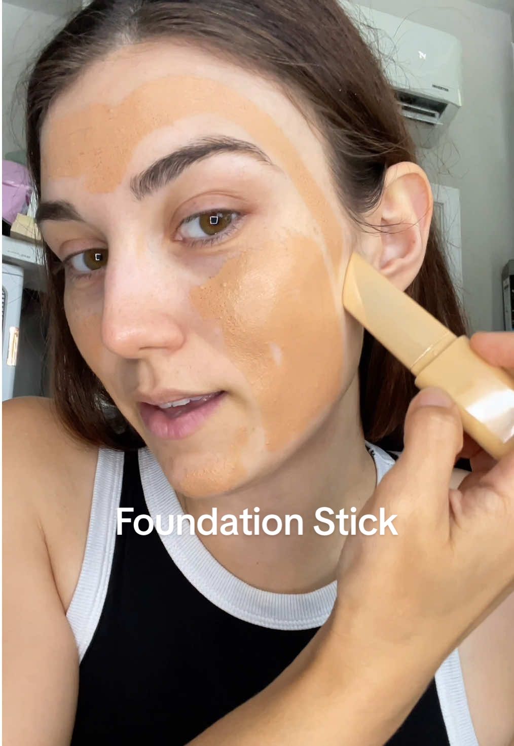 LYS Foundation stick is creamy as expected but how could I get this color 😭😂 smooth on the skin though @LYS Beauty #lysfoundationstick #lysbeauty #foundationstick 