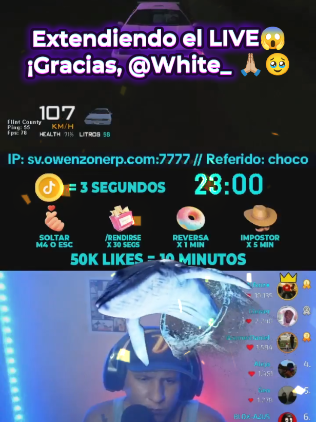 Gracias bb @White_ por siempre apoyarme 🙏🏼🥹 #tiktoklivelatam #dirtybotplays #regalosdetiktok #ballenatiktok 