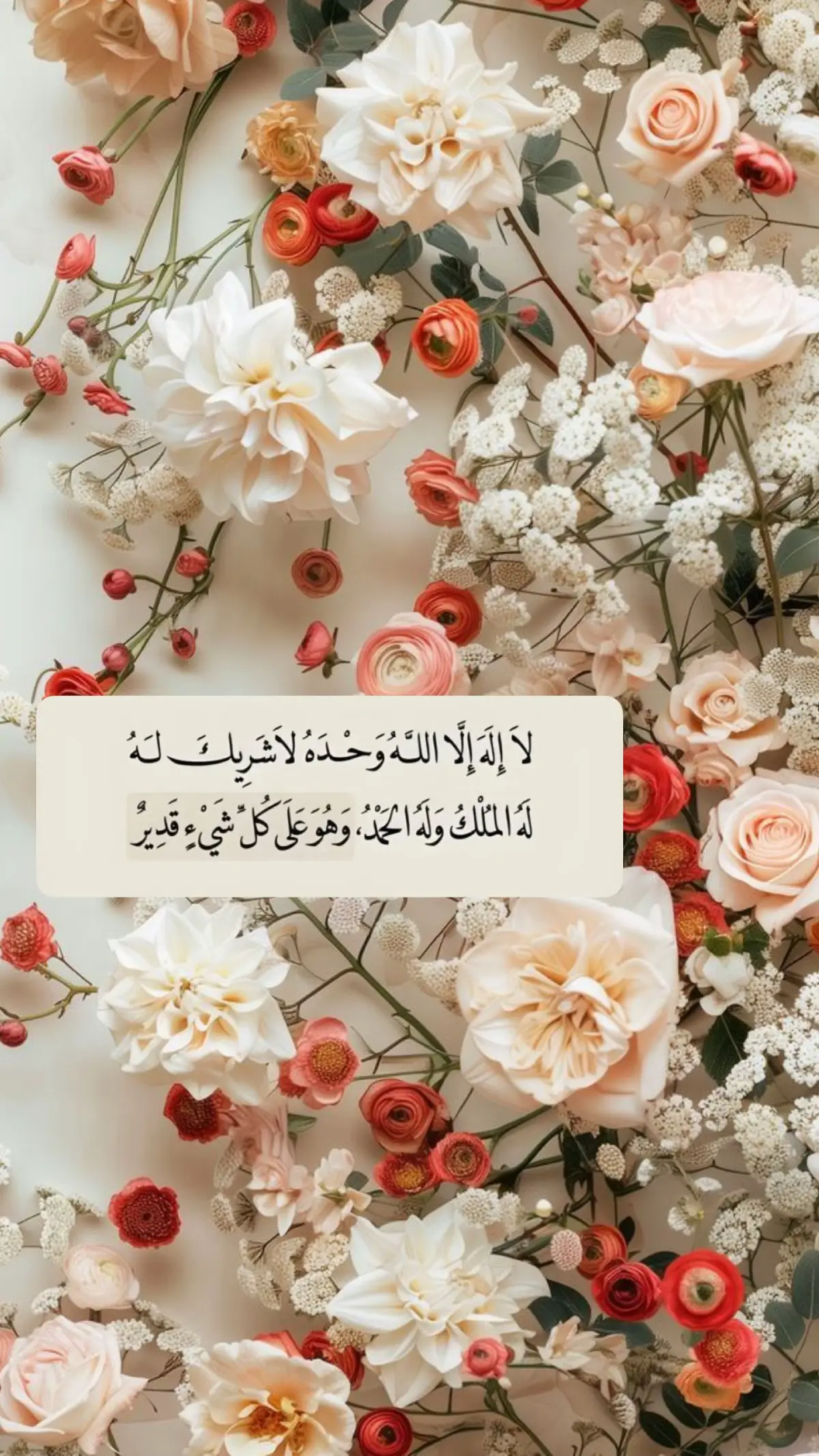 لا اله الا الله وحده لا شريك له له الملك وله الحمد وهوا على كل شيء قدير.🦋