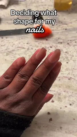 Deciding what shape for my nails  #nails #fy #fyp