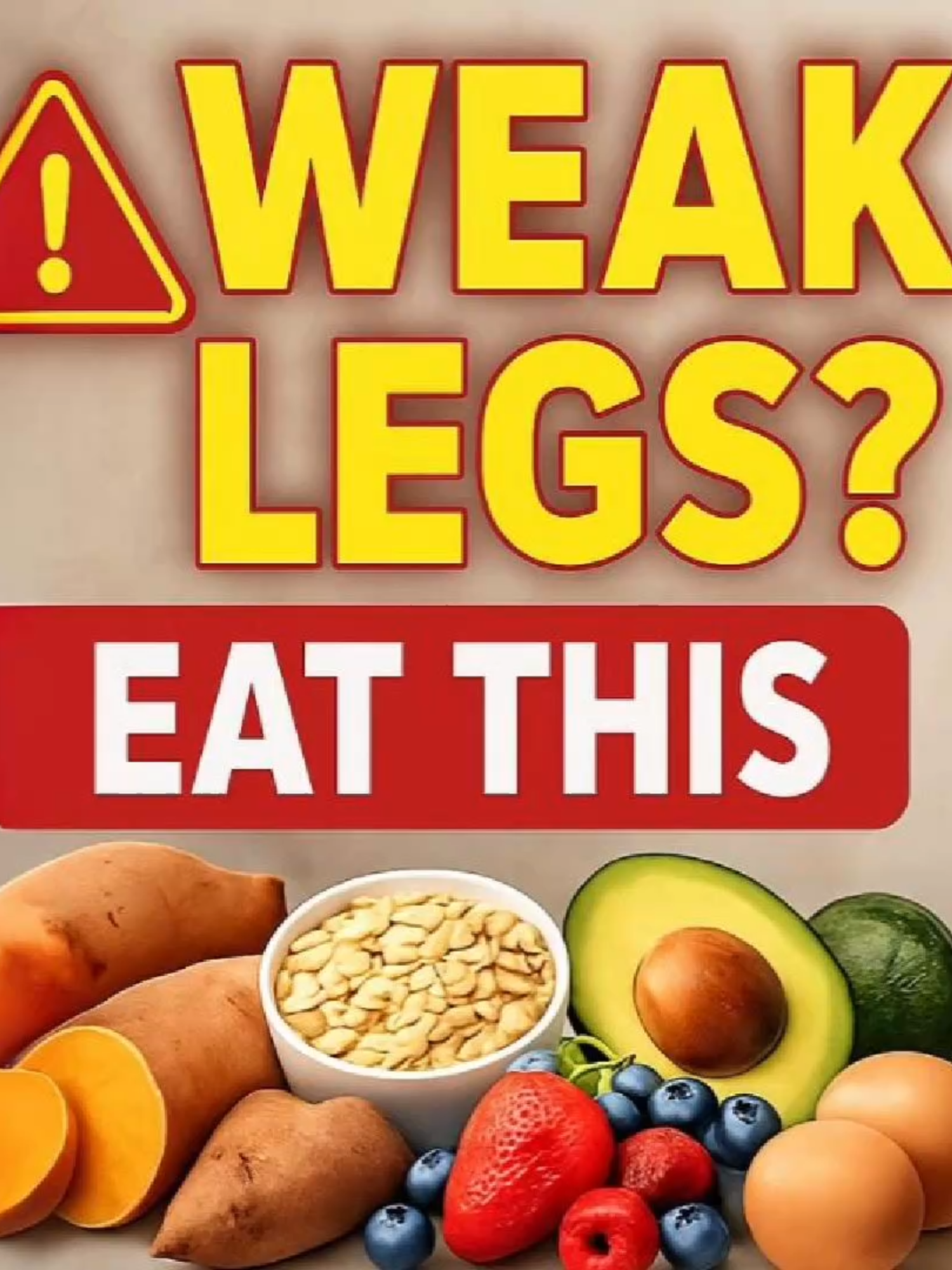 ⚠️ Your legs are getting weaker… and it’s not just age. #EatWellToExcel #legweakness #legstrength #muscles These 6 foods can rebuild your legs after 60 💪 Stop the cramps. Prevent falls. Stay strong — naturally. #LegCramps #FoodsThatHeal #SeniorsOfTikTok #HealthyAfter60 #EatWellToExcel #NaturalRemedies #MobilityTips