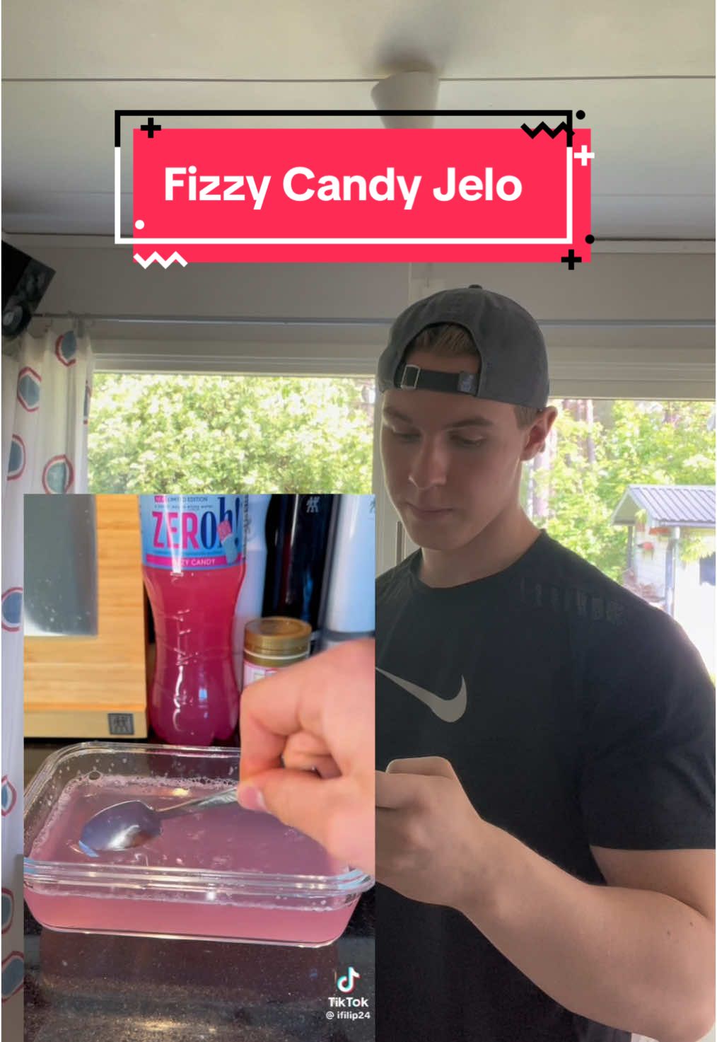 7/10!☺️  Ingredienser:  1dl vatten 1.5 msk gelatinpulver 2dl vatten Ca 2dl Zeroh Fizzy Candy (vilken smak som helst funkar) Innehåll: Ca 50kcals All credit till @Filip Ivanović Håkansson för receptet🙌  #gym #sverigefitness #lowcal #träning 