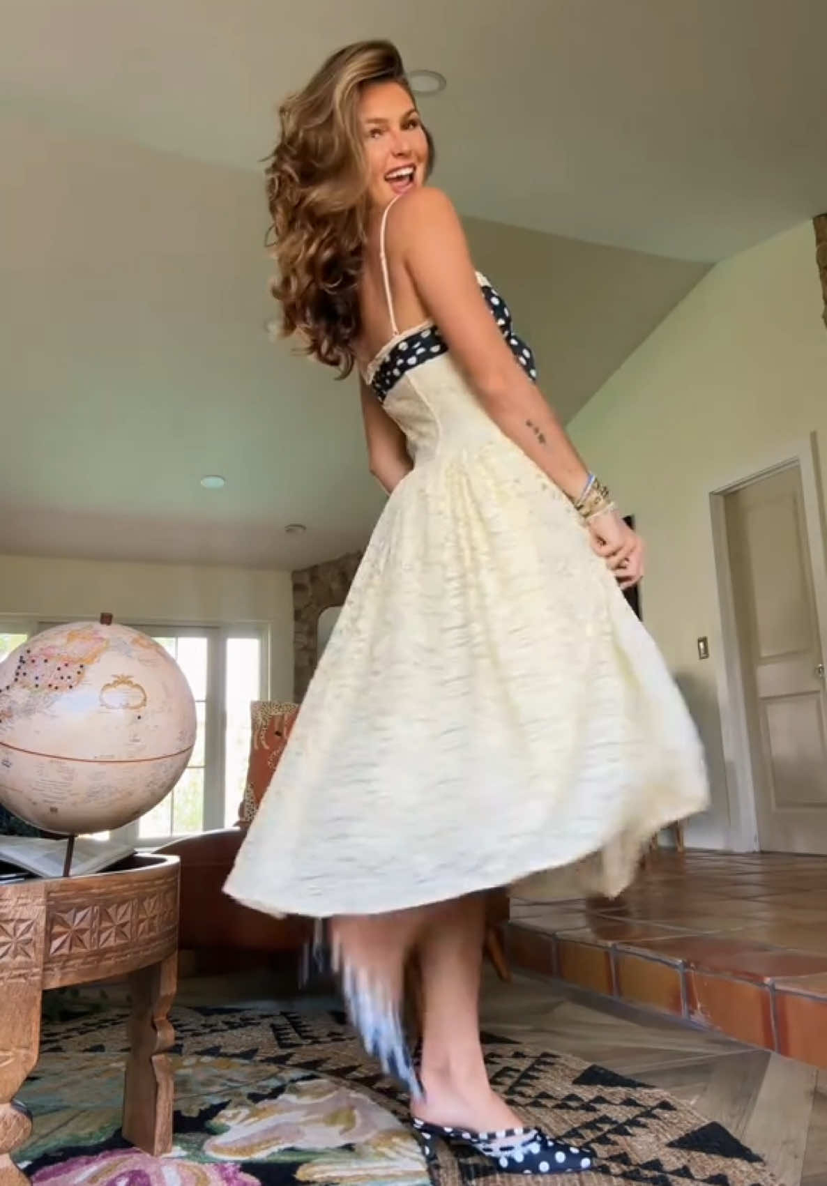 falling in love with @Lexi Hidalgo in the Lucy Lace Midi Dress and The Audrey Heel #forloveandlemons 