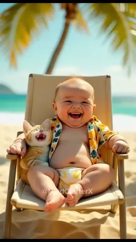 Cute baby enjoying the nap 😂 #cute #cutebaby #cutecat #babylaugh #catlaughing #petlovers #pets #funnybaby #funnyvideo #funnymoments #orangecat #fyp #ai 