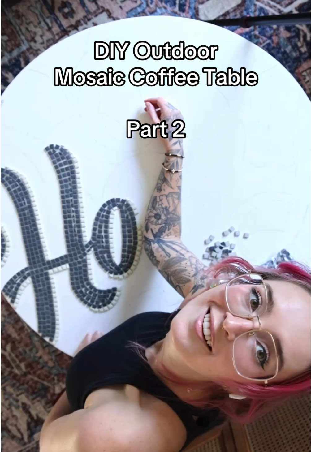 She’s out of her ho phase #DIY #mosaic #artsy #furniture #upcycling #thrifted #lettering #artistsoftiktok #TikTokLearningCampaign 