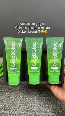 Glad2glow Facial wash hijau #glad2glow #facialwash #cleanser #acne 