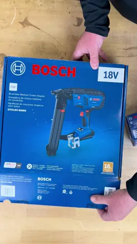 Unbox the GTH18V-50MN 18V Brushless 16-Gauge Medium Crown Stapler with us! #Nailer #BoschTools