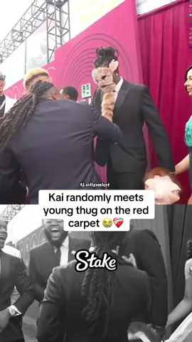 Kai randomly meets young thug on the red carpet 😭❤️‍🩹 #kaicenat 