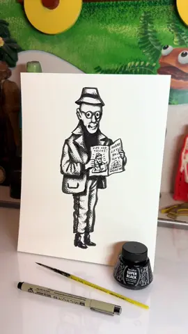 This is possibly the most important drawing I’ll ever draw.  #drawing #timelapseart #reading #baldguy 