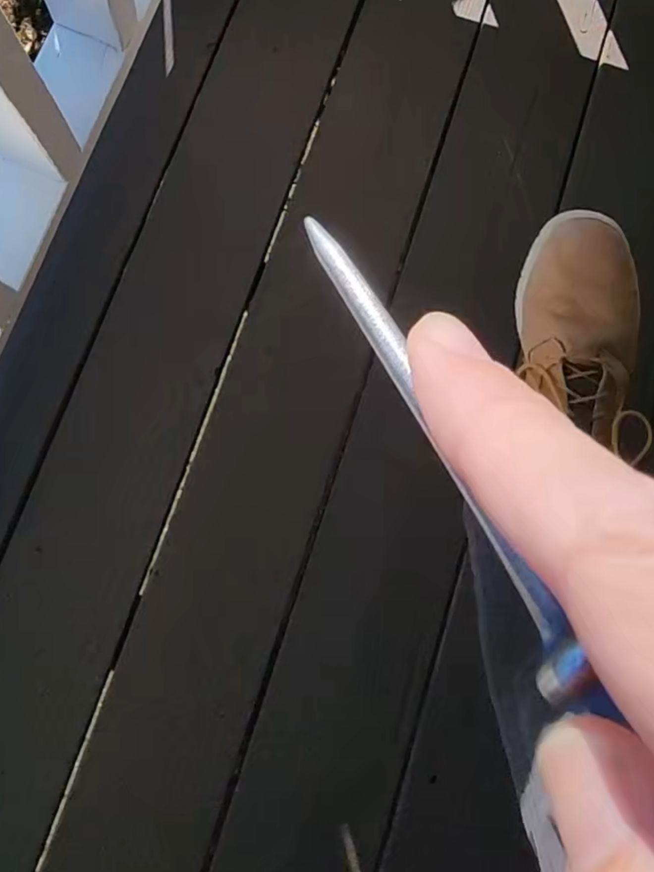 Always the railings, suspecious areas.  I check the webs too. #asmr #pestcontrol #inspection #tapping #damage #search #CA #realestate #BayArea