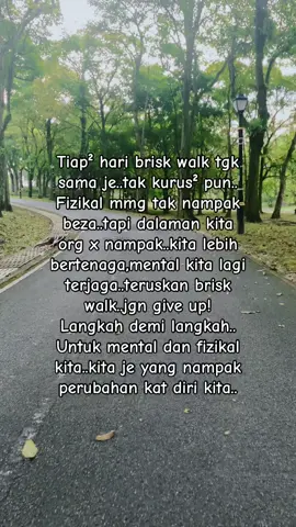 Berapa step dah hari ni?sedap brisk walk hari ni sebab baru lepas hujan..sejuk je.. #briskwalk #MentalHealth #exercise 