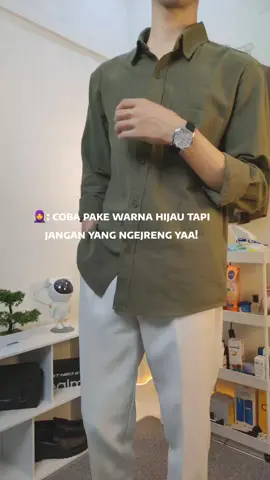 hijau army cakep banget wajib punya👌🔥#outfitcowok #inspirasioutfitcowok #kemejapria #kemejalinen #kemejamurah #kemeja 
