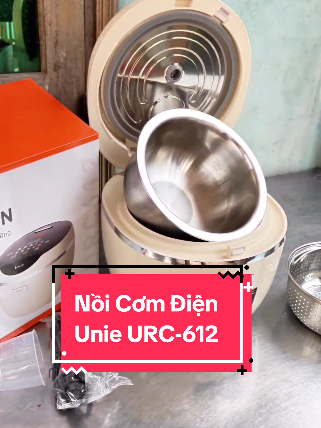 Nồi Cơm Điện Tử Unie URC612 – 1,2 L, 500W, Lòng Inox 304 Dạng Niêu, 12 Chế Độ Nấu Tự Động + Tách Đường, Cảm Ứng Tiếng Việt, Hẹn Giờ 24h #unie #noicomdienunie #unieurc612 