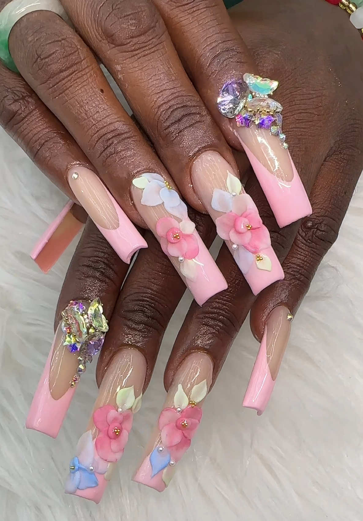 3D flower nails #lovelymiminails 
