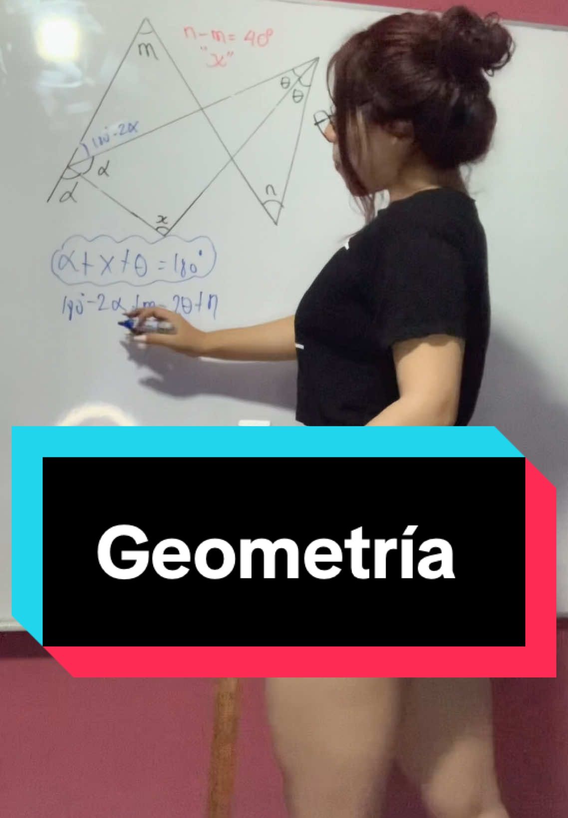 Al final solo restamos con la primera ecuación. 💞 Geometría. #fyp 