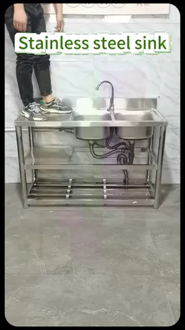 #sink #steel #stainless #double #room #kitchen 