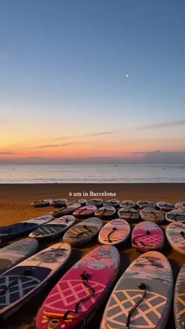 #sunrise #standuppaddle #sup #barcelona #beach #spain 