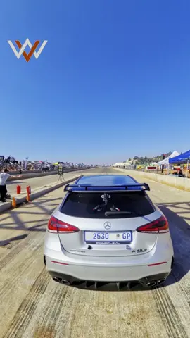 Tuned RS3 vs Tuned A45s at New at Mzansi Streetway 🎥 A45s first to cross finish line. RS3 runs faster time @11.8s #RS3vsA45s #TunedRS3 #A45sAMG #MzansiCarScene #DragRaceZA #Whee1snVibes#fastcars #dji #AudiPower #AMG