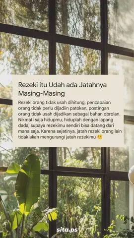 Nikmati hidupmu, jangan terlalu fokus pada apa yg menjadi milik orang lain #nikmatihidup #janganiri #jangandengki #reminder #rezeki #konseprezeki #quoteoftheday #katakata #fyp #soundviral #masukberanda 