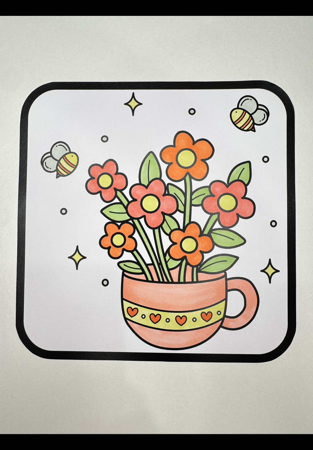 Large Colouring Cards that I have coloured so far 🥰🥰 So much fun and so simple for 5-10mins of stress relief! #colouring #colouringbook #colortok #adultcoloringbook #colours 