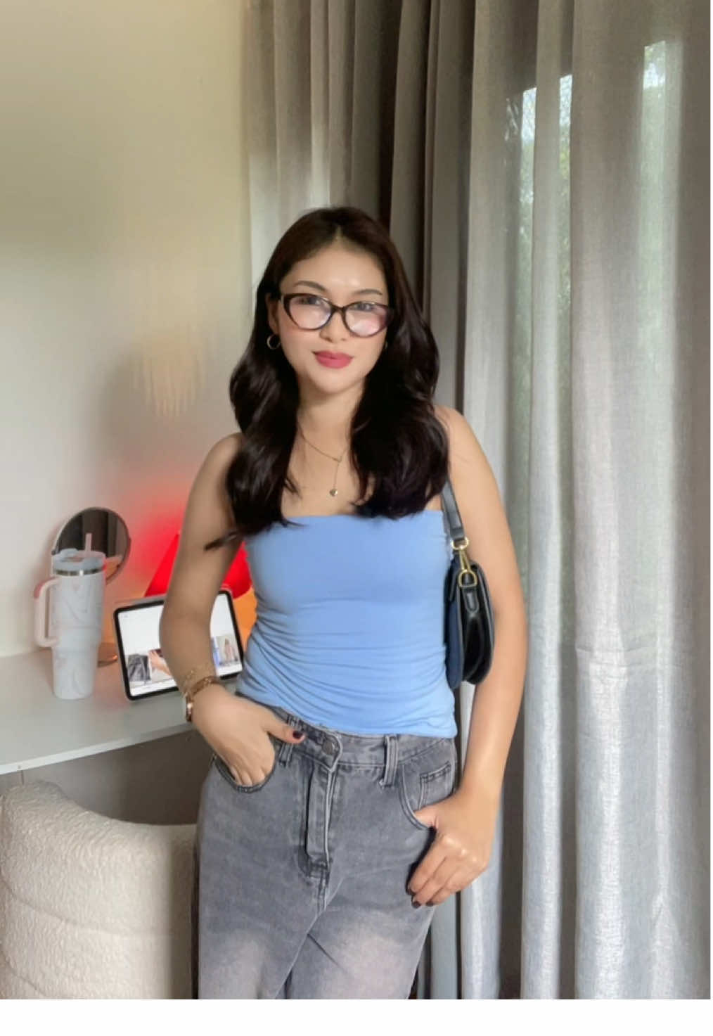 been obsessed w/ this tube top🥹💙#clotawomen #tubetop #affortabletops #fitcheck #powderbluetop 