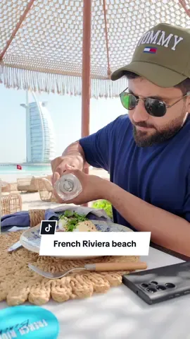 French riviera beach Dubai. #Foodie #foodvlog #breakfast #foodreview #dubai #dubaifood #burjalarab #eggbenedict #foodcontent #dubaifoodblogger #food #foodies #foodiesoftiktok #coffee #cappuccino #haseebee #egg 