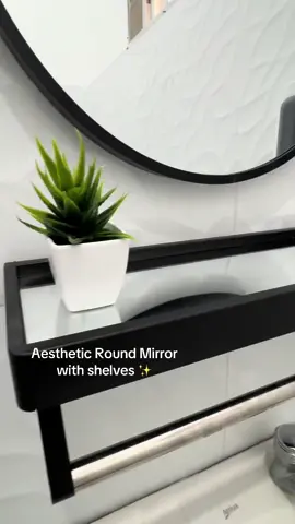 Aesthetic Round Mirror for your bathroom ✨ #fyp #foryoupage #mirror #bathroommakeover 