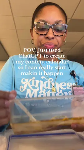 Yall bout to be sick of me lol..ChatGPT may have just cracked the code on this content creator game for me so get ready for some new content cuz ya girl tired of living paycheck to paycheck #goviral #chatgpt #blackcontentcreator #singlemom #newcontent #creatorsearchinsights #contentcalendar 