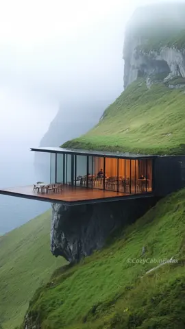 Hidden Cliffside Café Looks Like Part of the Mountain 🏔️ | Unreal Architecture! #sereneescape #modernarchitecture 