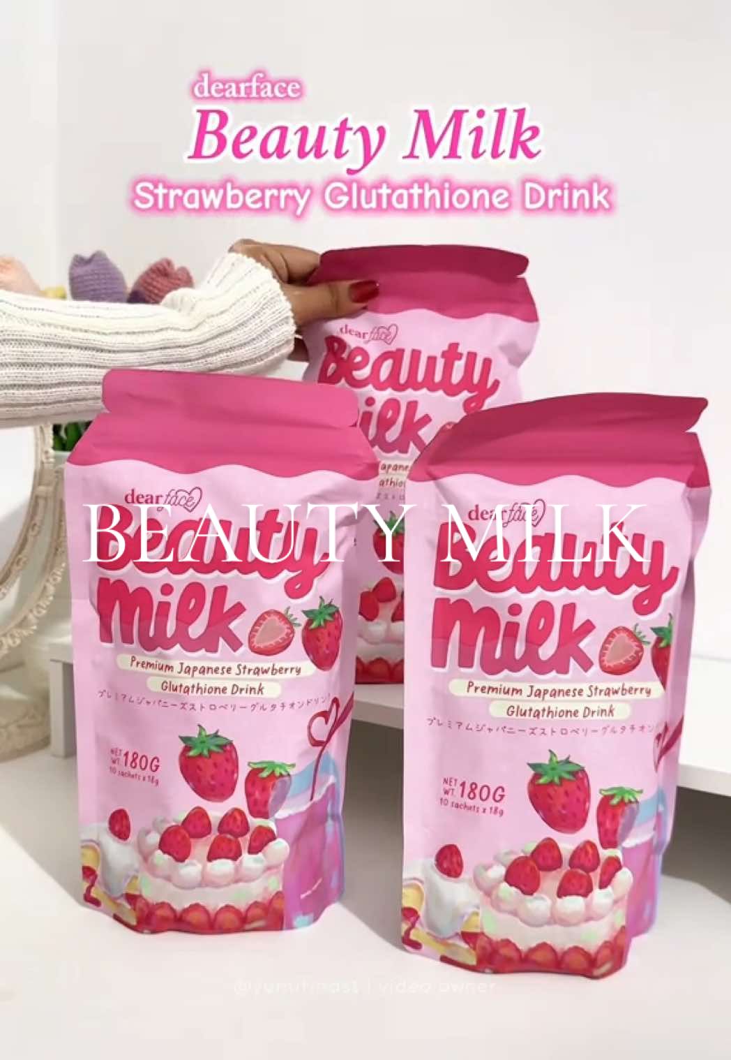 Must try!🍓✨#beautymilk #strawberrybeautymilk #dearface #dearfacebeautymilk #dearfacestrawberryglutathione 