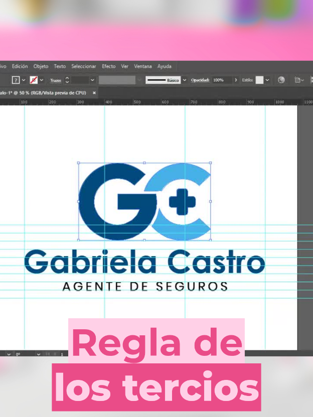 Te enseño a proporcionar el tamaño de un logo con la regla de los tercios 📐 Adivinas dónde tuve un error😅🥲 #illustrator #illustratortutorial #diseñografico #fyp #parati #diseñadorgrafico #adobeillustrator #illustratortips 