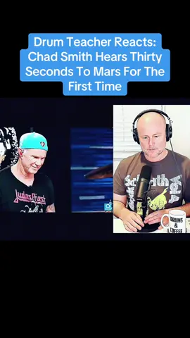 Drum Teacher Reacts: Chad Smith Hears Thirty Seconds To Mars For The First Time #drum #drums #drumcover #fyp #thirtysecondstomars #thekill #chadsmith #foryoupage 