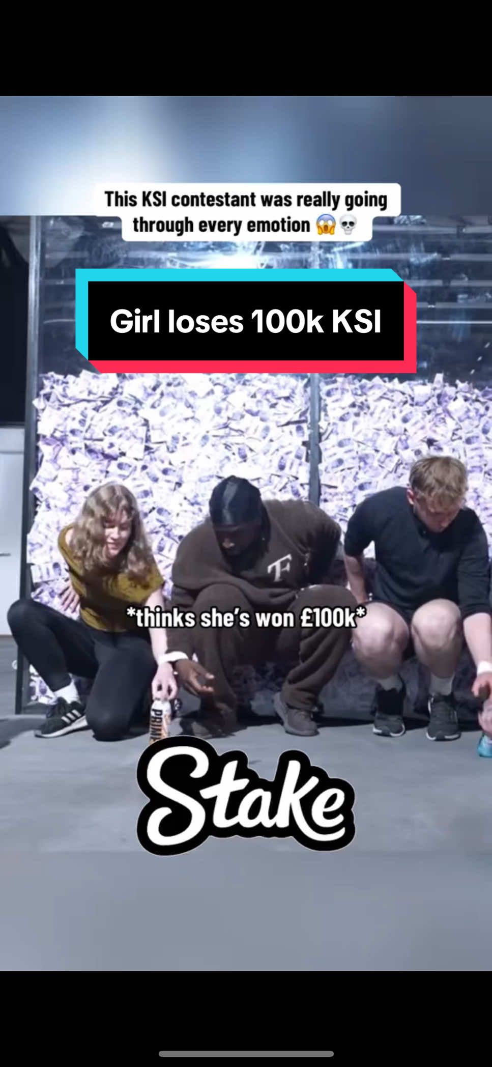 Girl loses 100k KSI 😭 #ksi #bottleflip #sidemen 