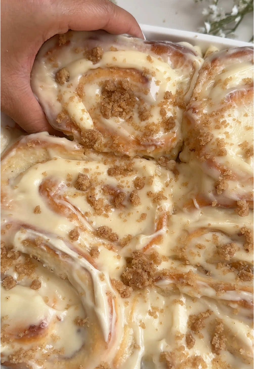 Peach cobbler cinnamon rolls 🍑 what flavor should I do next? Shipping will be available in the U.S. soon!  #cinnamonrolls #baking #desserts #fyp #foryoupage #trending #viral