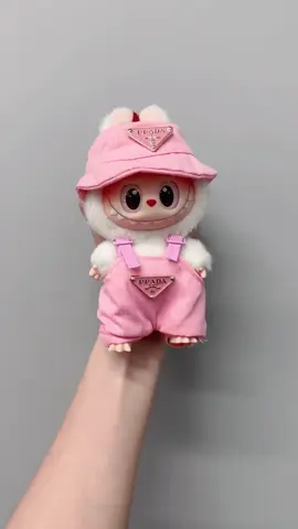 Can we talk about how adorable Labubu looks in this pink Prada set?!😍#labubu #labubuclothes #fyp 