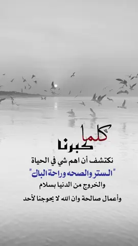 كلما كبرنا نكتشف أن اهم شي في الحياة #الستر_والصحه_وراحة_البال #اعادة_النشر🔃 #إيفان_الجيزانيه #اكسبلورexplore 
