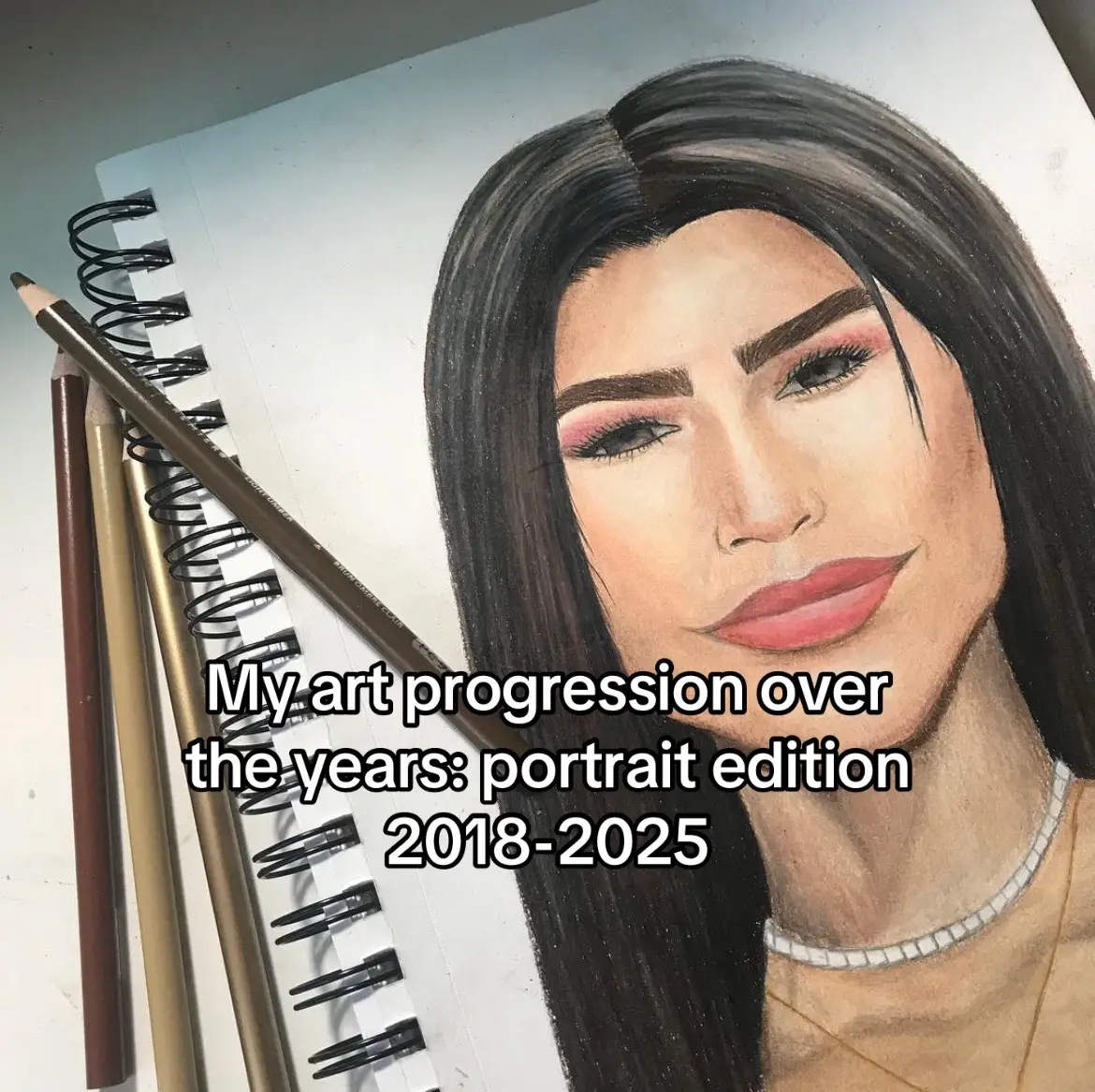 Art progression from high school until post art school! I fear I peaked in like 2019 because I don’t even know how to use colored pencils anymore @Prismacolor #artprogress#portraitdrawing#artist#art#coloredpencil#prismacolor#fy#fypage#fypシ#creatorsearchinsights 
