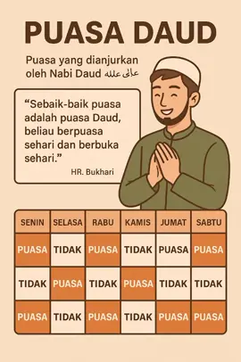 ✨ Amalan Puasa Terbaik yang Diajarkan Nabi Daud عليه السلام 🕌 Sehari puasa, sehari tidak – yuk mulai amalan sunnah ini! 📅 Simpan jadwalnya biar nggak lupa! #PuasaDaud #AmalanSunnah #PuasaSunnah #IslamicReminder #JadwalPuasa #MuslimLife #FYP #TikTokNgaji #BelajarIslam #InspoIslam #Puasa #Hijrah