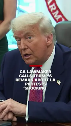 President Donald Trump credited himself and his administration for deploying the National Guard to address the violence that erupted during immigration protests in Los Angeles. Democratic Congresswoman Laura Friedman, who represents parts of the city, called his remarks “shocking.” #donaldtrump #losangeles #immigration #protests #democrat #reaction #cnn #news