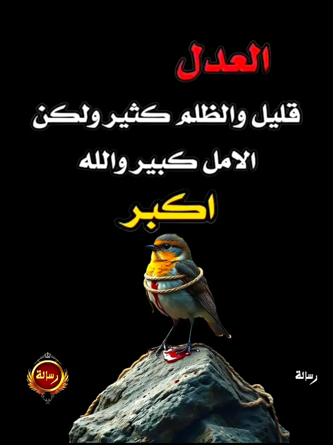 العدل نادر، والظلم منتشر… بس الأمل دايمًا موجود، وربّك أكبر من كل ظالم. #العدل #الظلم #الله_أكبر #الحق_يرجع #امل #قصف_جبهات #كلمة_حق #العدل_أساس_الملك